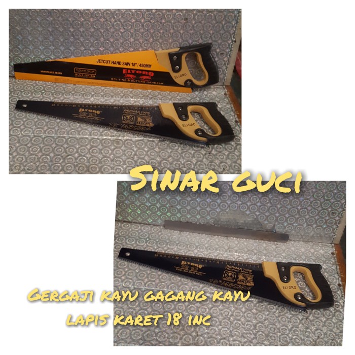 .........] Gergaji kayu Gagang Kayu Lapis Karet 18in Eltoro