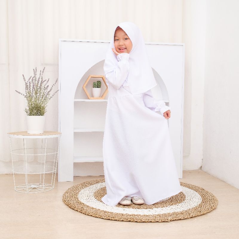 Baju Gamis Anak Gamis Putih Anak Baju Manasik Anak Perempuan Maryam Kids