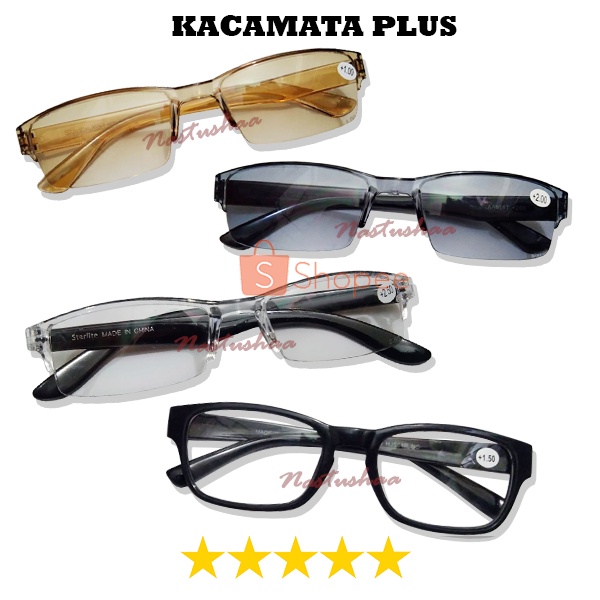 Kacamata baca trendy plus anti UV ukuran Plus (+)0.50 s/d 4.00 UNISEX