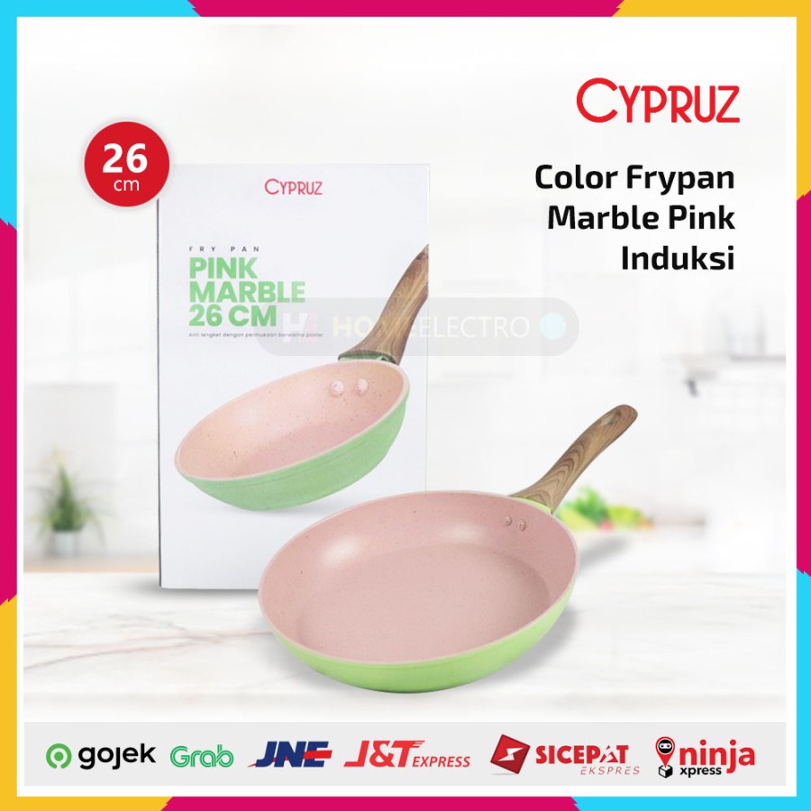 Cypruz FP-0697 Color Marble Pink Fry Pan Induksi Anti Lengket 26cm