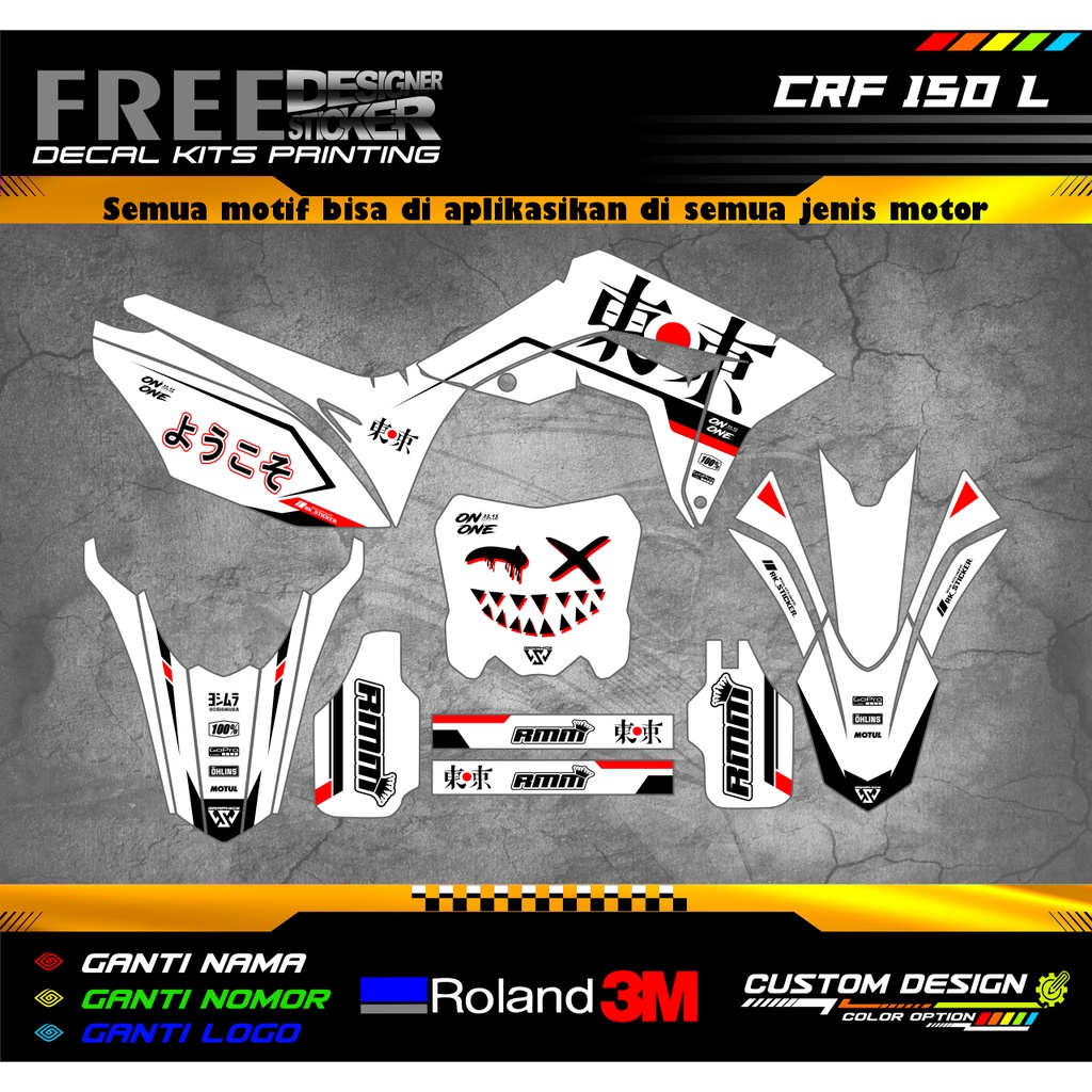 Decal Stiker CRF 150 230 250 450 Custom Design Japanese