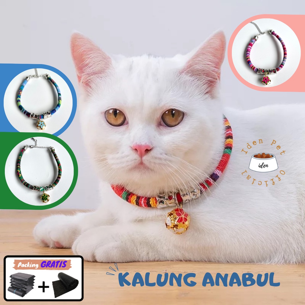 Kalung Kucing Anjing Model Jepang Kerincing Colar Hewan Kecil Kerincingan Dog Cat Collar Bell