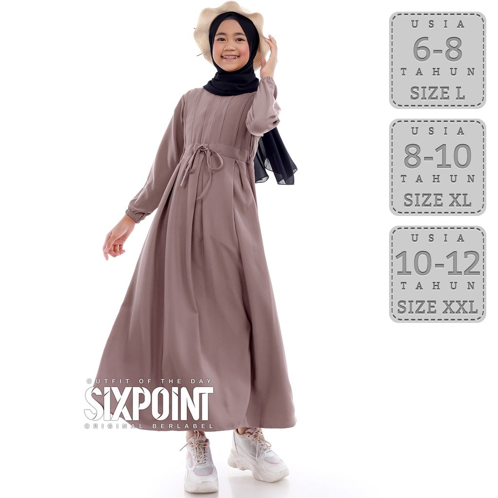 Melia Dress Kids Gamis Polos Anak Original Sixpoint Shakilla Import