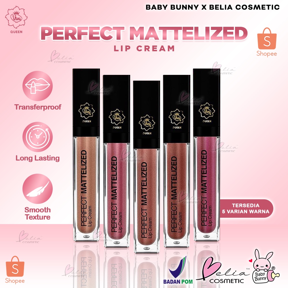 ❤ BELIA ❤ VIVA Queen Perfect Mattelized Lip Cream | Matte | Metalic Lip | Tahan Lama | Waterproof | Lipstik | BPOM