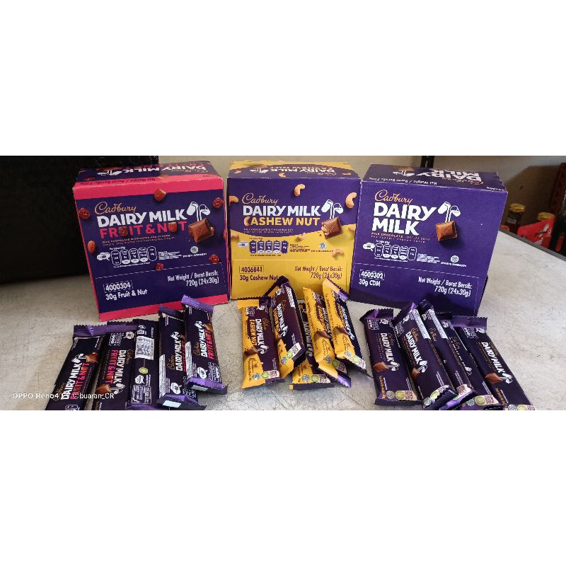 

COKELAT CADBURRY 30GR PER BOX ISI 24