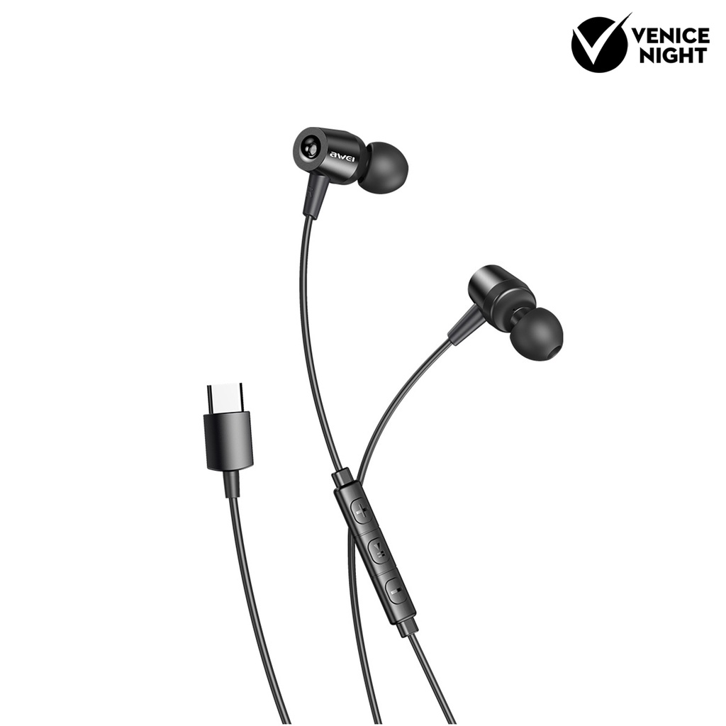 (VNEP) (Berkabel) TC-1 Earbud dengan Mic Stereo Sound TPE Noise Isolation Earphone untuk Panggilan Suara