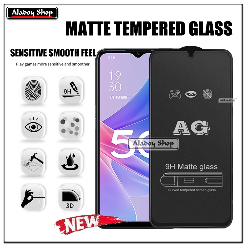 Oppo A97 5G PAKET 2IN1 Tempered Glass Matte Anti Glare Full Layar dan Tempered Glass Kamera