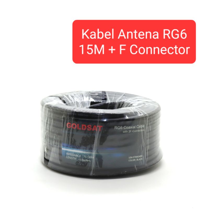 Kabel Antena RG6 15M + Jack Konektor