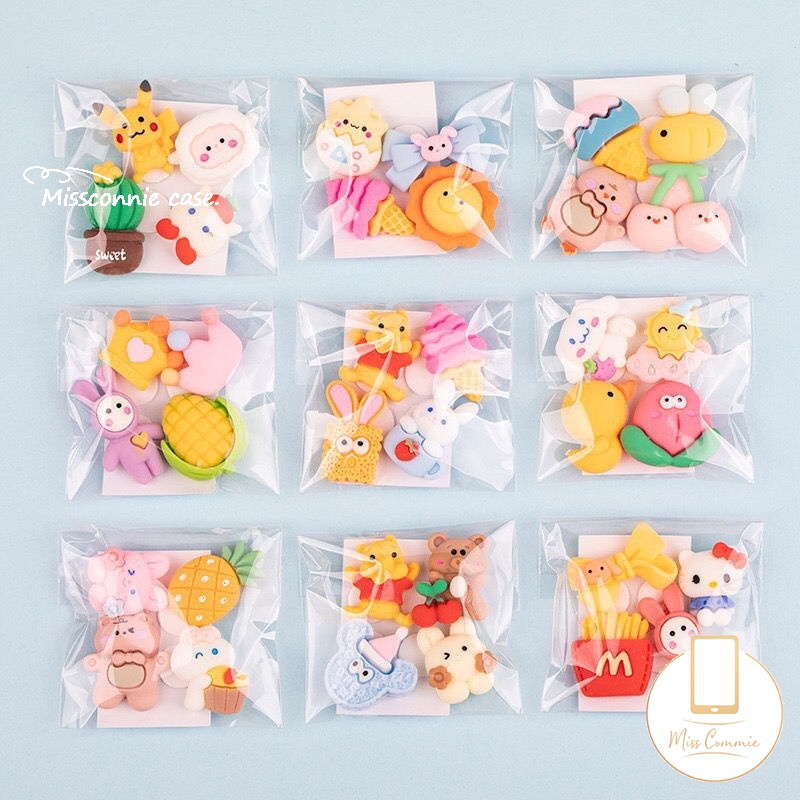 Patch Stiker Resin Desain Kartun Boneka 3D Aksesoris Dekorasi Handphone / Craft DIY