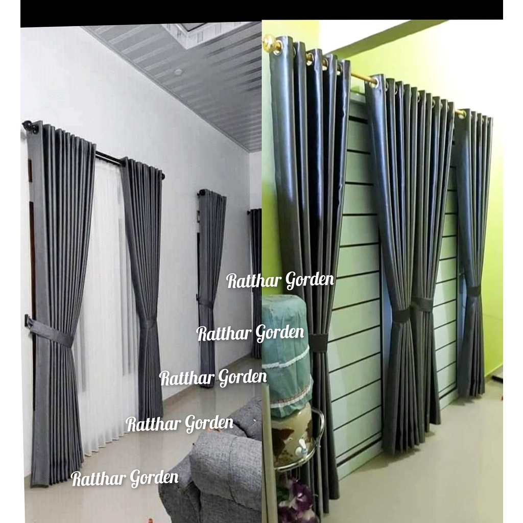 gorden hordeng jendela pintu kamar Polos ruang tamu panjang 2 meter minimalis murah dan cantik Korde