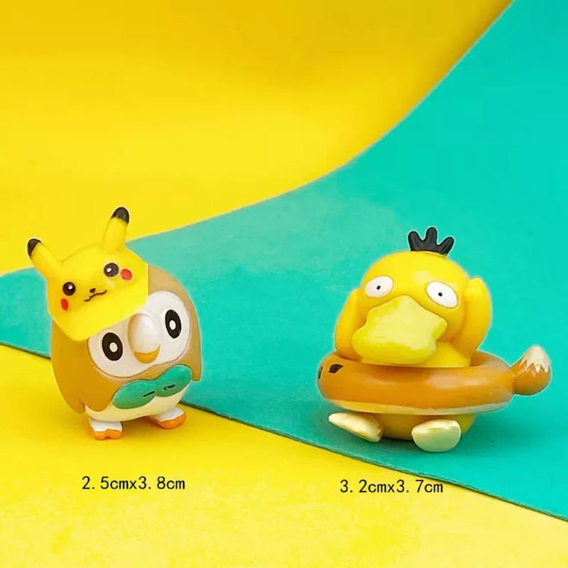 Mainan Figure Pokemon Go Pikachu Set 8 Miniatur Topper cake Pajangan