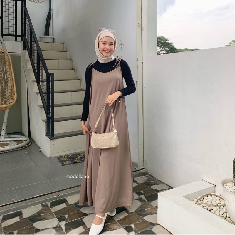JISOO OVERALL OUTER DRESS POLOS KOREAN LOOK MAYUNG MUSLIM JUMBO XXL BIGSIZE MURAH MODELLANO