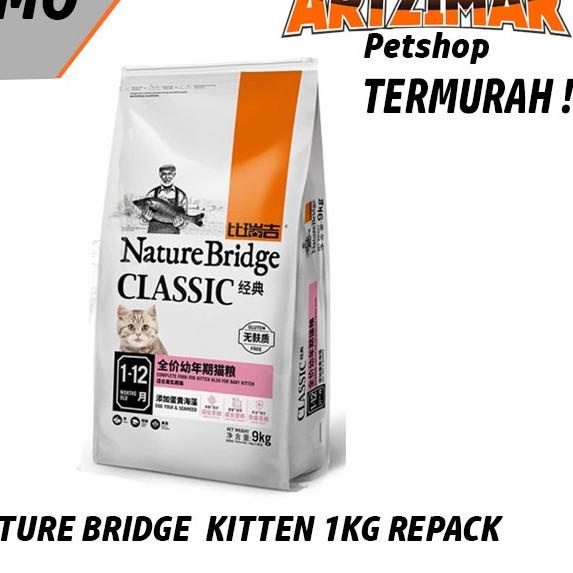 nature bridge kitten 1kg repack makanan kucing cat food