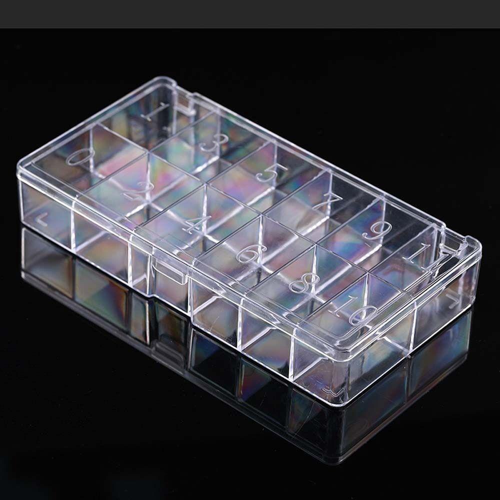 Mxbeauty Kotak Penyimpanan Nail Art Transparan Manicure Aksesoris Manik-Manik Berlian Imitasi Organizer Tempat Penyimpanan Wadah Kuku Palsu