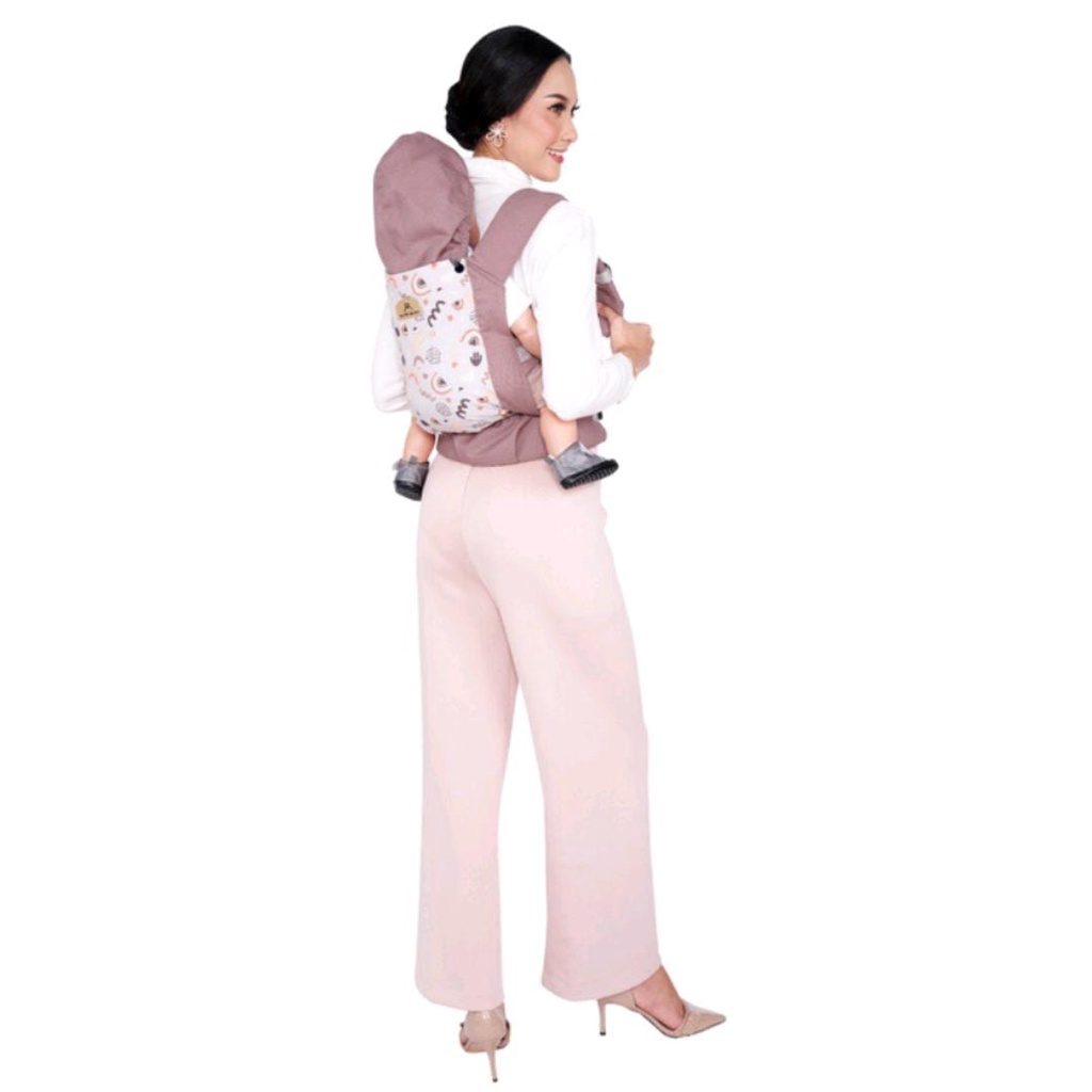 Mom's Baby Gendongan Bayi Ransel SSC M-Shape With Hoddie Aurora Series mbg 2040
