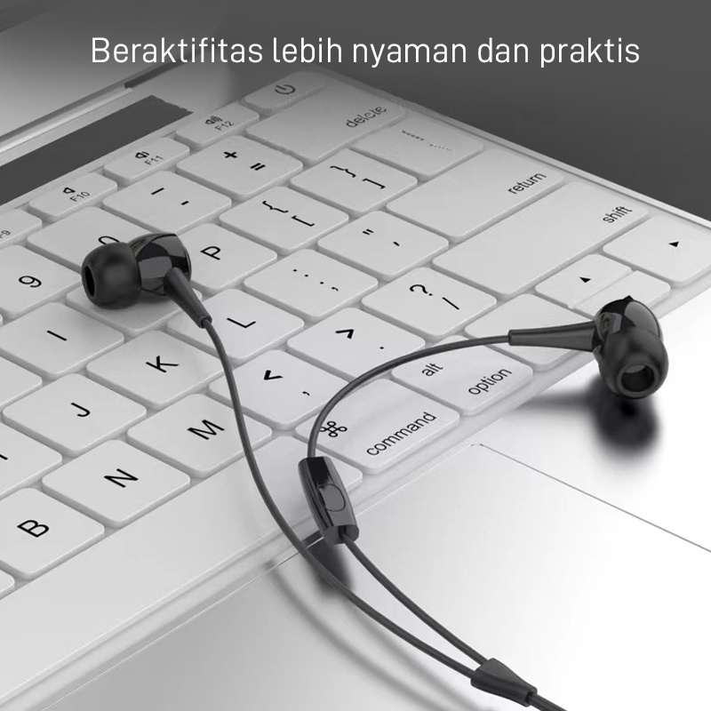 VEGER VX12 Wired In Ear Earphone 3.5mm With Microphone Stereo Extra Bass Handsfree Headset