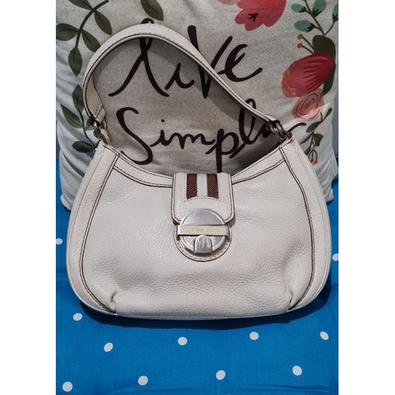 tas kulit putih second