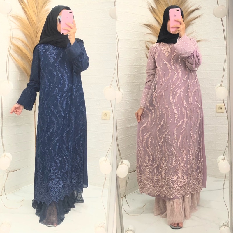 FLORISA PEGGY DRESS LONG DRESS BAJU BRUKAT WANITA