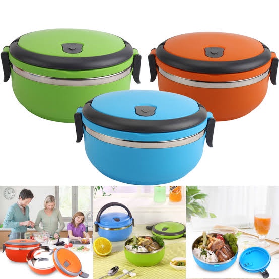 Rantang Susun 1 Stainless Bulat Karakter Polos Lunch Box Bekal Anak Ok