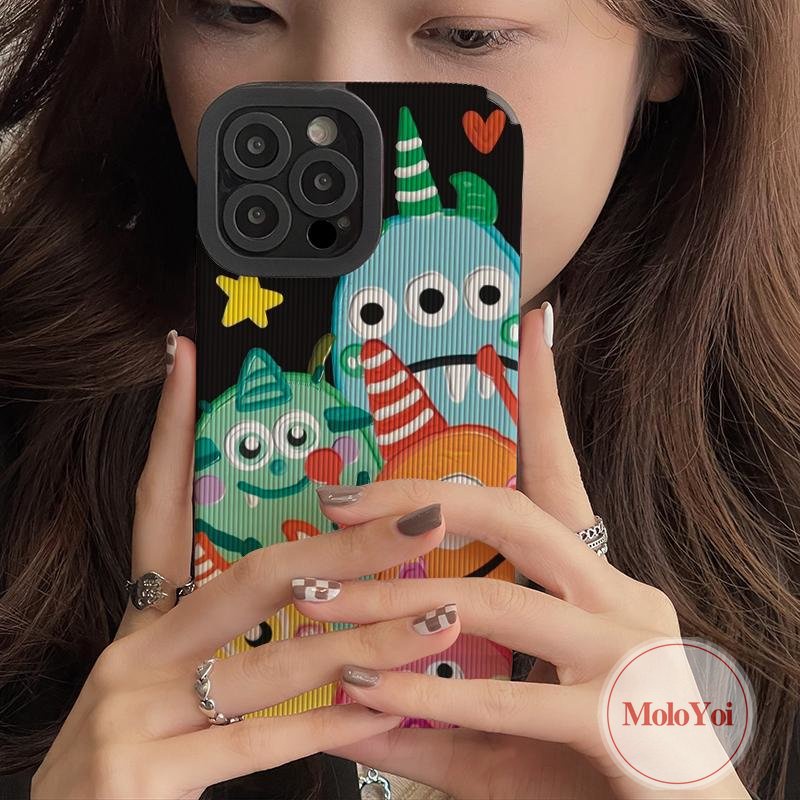 Soft Case TPU Motif Kartun Monster Unicorn Untuk iPhone 7 8 Plus 11 Pro Max XR 12 13 14 Pro Max X XS Max