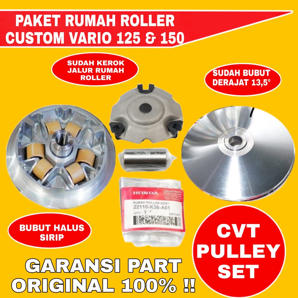 PAKET PULEY CUSTOM VARIO 125 150 PCX 150 PCX 160 ADV 150 | PULLEY BUBUT VARIO 150 PULLY CUSTOM PCX 1