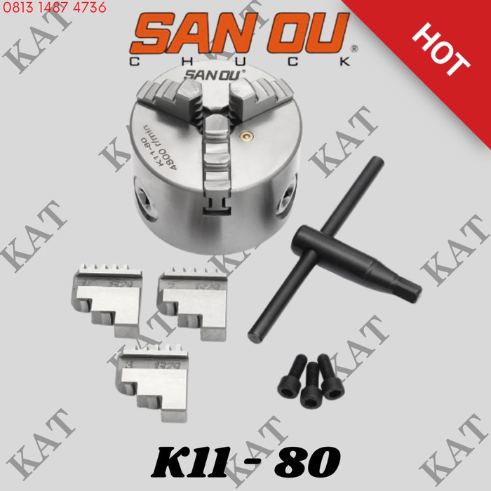 Chuck Bubut 3" 3 Jaw Claw Bubut 3 Jaw Catok Kepala Bubut 3 Inch