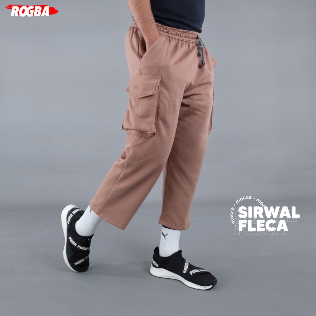 Sirwal Fleca ROGBA Celana Sirwal Fleece Sporty Cargo Kargo Pria Dewasa