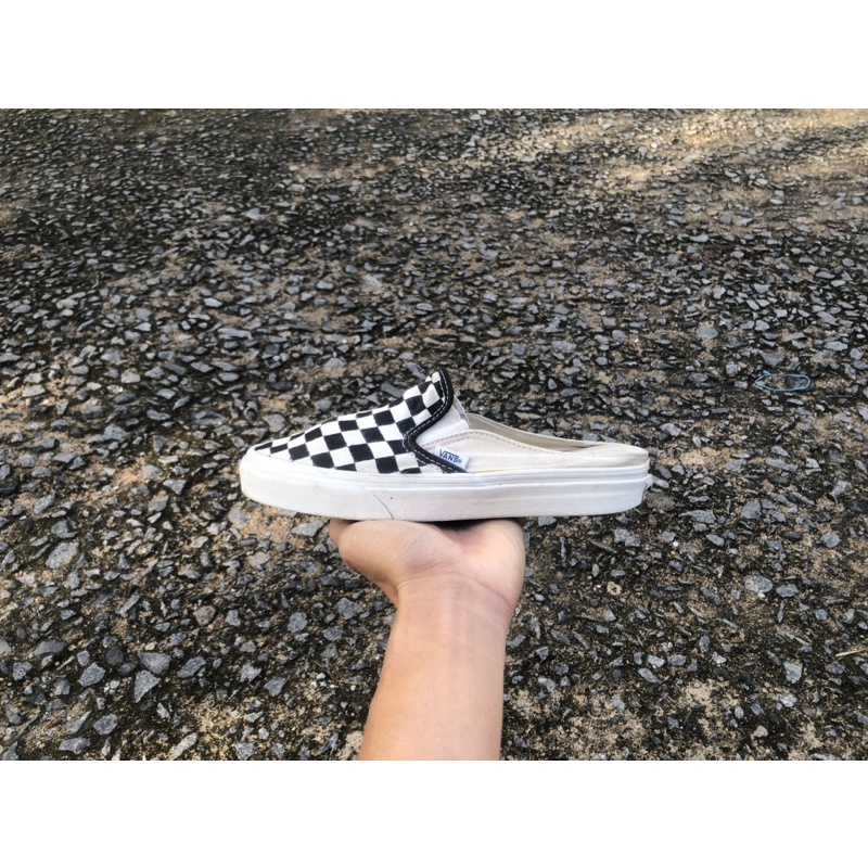 vans mule checkerboard