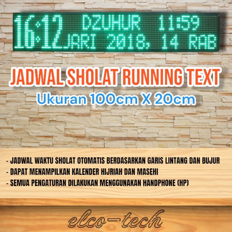RUNNING TEXT JWS JADWAL SHOLAT P10 100cm x 20cm