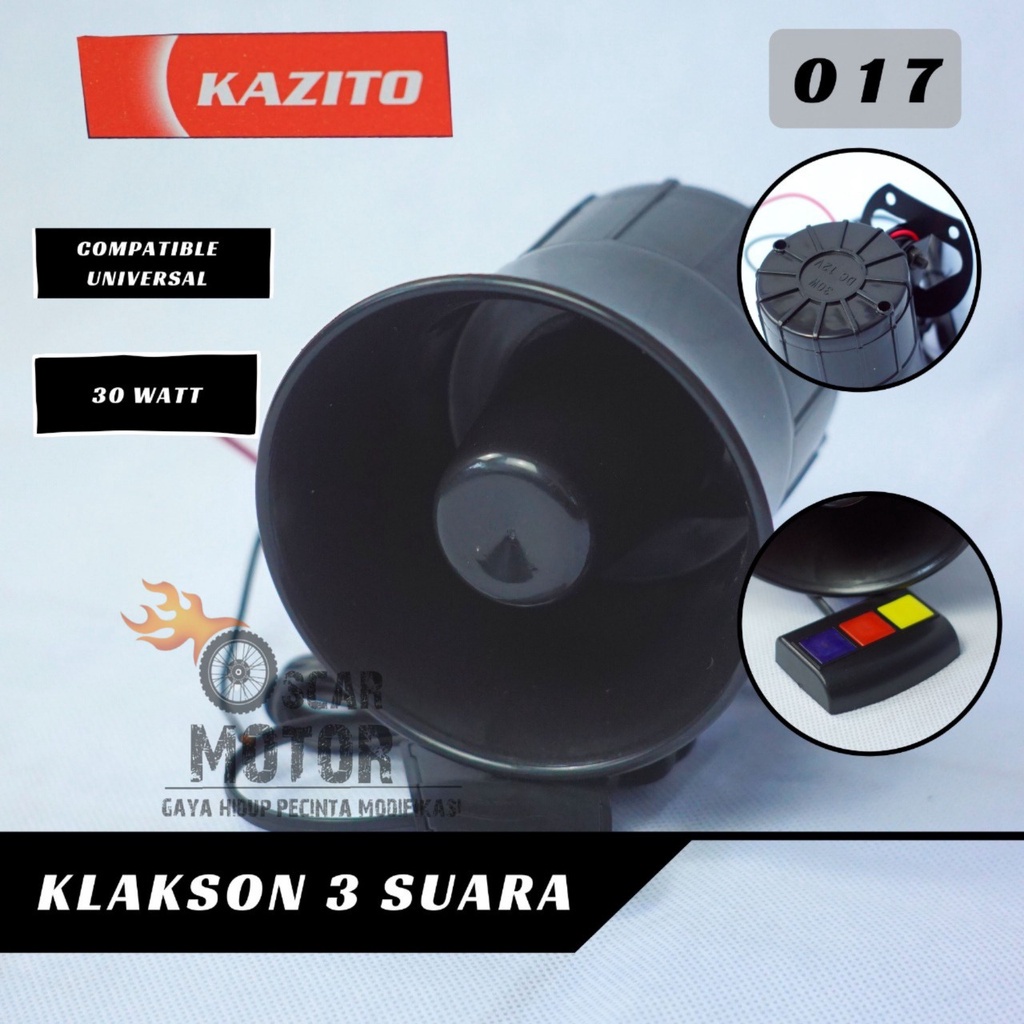 KLAKSON KAZITO TOA SIRINE 3 SUARA DASENG KLAKSON PATWAL POLISI TOURING MOTOR UNIVERSAL   By Mega_Racing