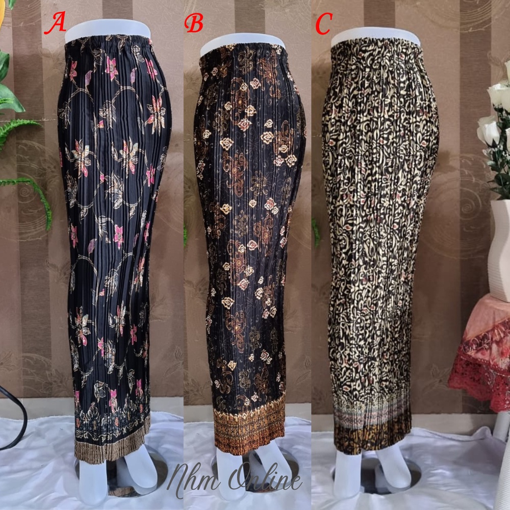 Rok Plisket Bawahan Kebaya Batik Elena instan