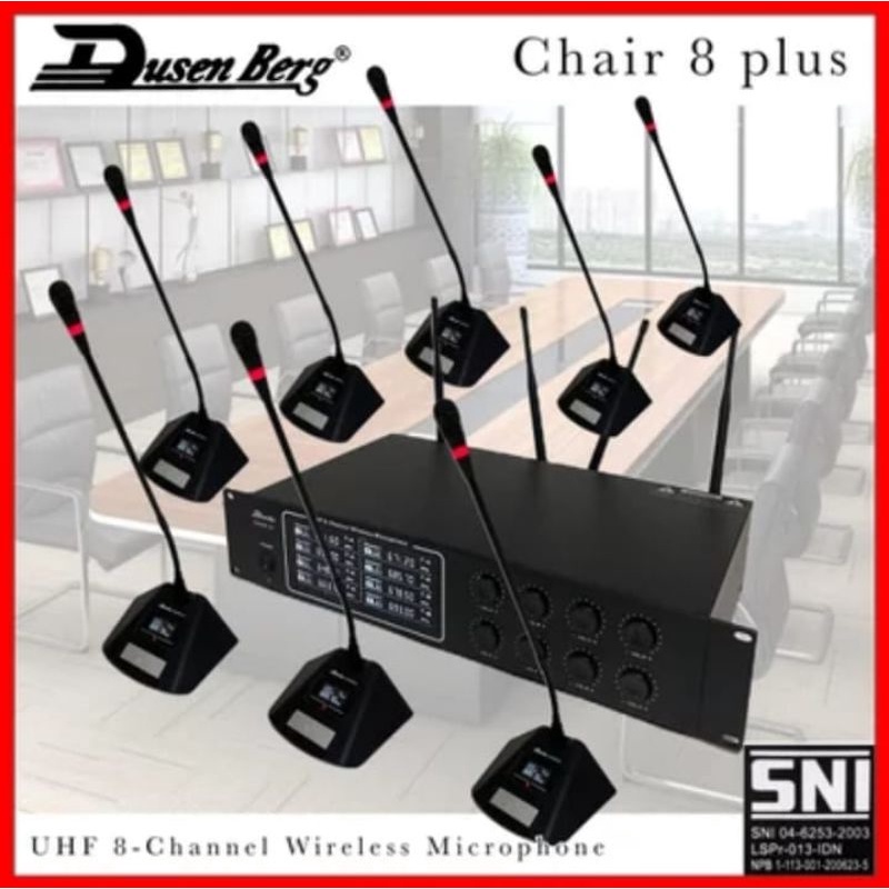 8 Mic Conference Wireless, Microphone Meja DUSENBERG CHAIR 8 PLUS, SNI
