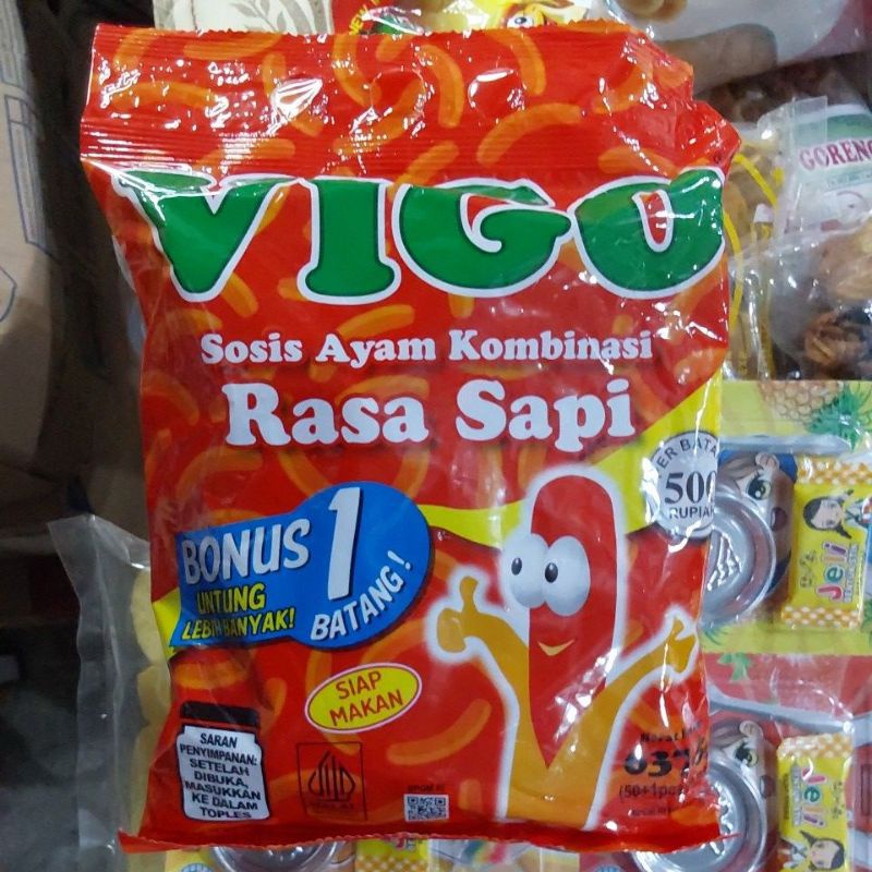 

Sosis Vigo rasa sapi kemasan 650gr isi 50biji harga termurah