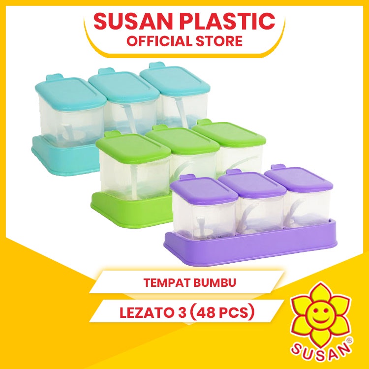 Tempat Bumbu Lezato Isi 3 (1DUS) - Tempat Bumbu Dapur - Tempat Garam - Rak Bumbu