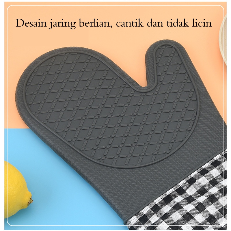 【1 Pcs Silikon Bahan】Sarung Tangan Oven Anti Panas/Sarung Tangan Microwave/Heat Resistant Oven Gloves/Baking Mitt