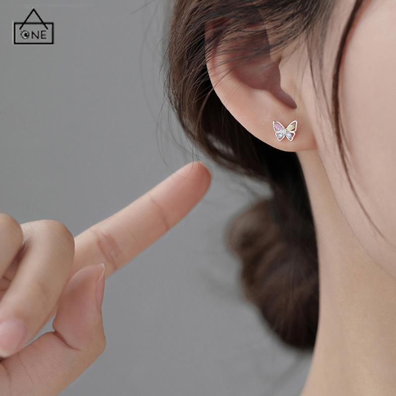 COD❤️925 Anting Kupu-kupu Perak Sterling  Anting Desain Niche Mewah Ringan Musim Panas Wanita  Sederhana-A.one