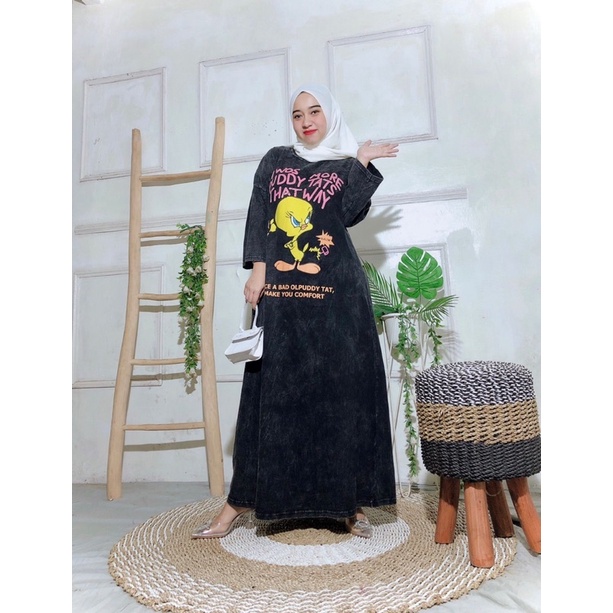 VINTAGE DRES WANITA JUMBO COMBAT WASH KEKINIAN// GAMIS WANITA COMBAT WASH TERBARU