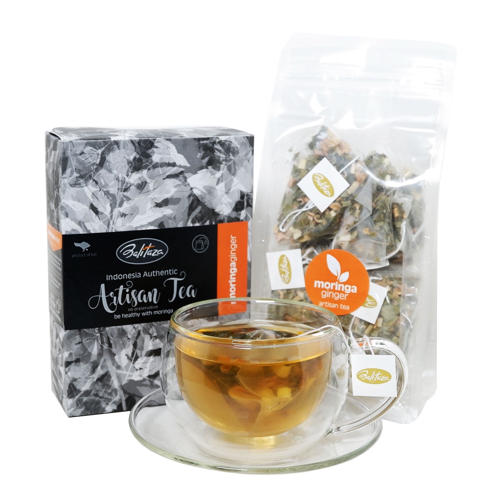 

Balitaza Moringa Ginger Tea 20gr(10 Tea bags)/box - Teh daun kelor - Teh Balitaza - Balitaza artisan tea