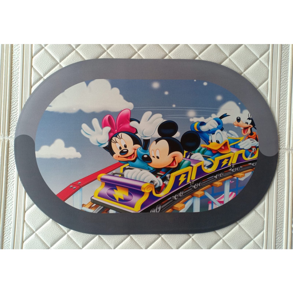 [GROSIR] KESET OVAL DIATOMITE KARAKTER MICKEY MINNIE MOUSE TOM N JERRY LILO N STICH