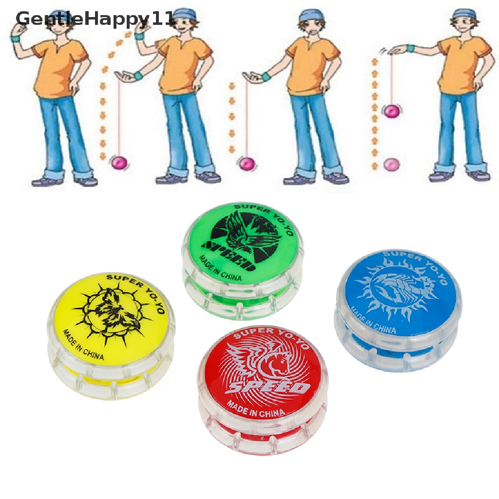 Gentlehappy 1Pc Mainan Bola YoYo Ajaib Untuk Anak Warna Warni Plastik yo-yo toy party gift id