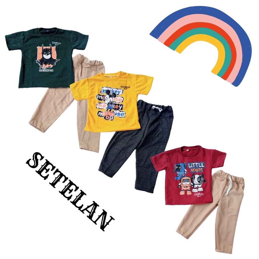 Setelan Piyama Oshkosh Baju Tidur Anak Laki laki Celana Panjang Usia 1 2 3 4 Tahun