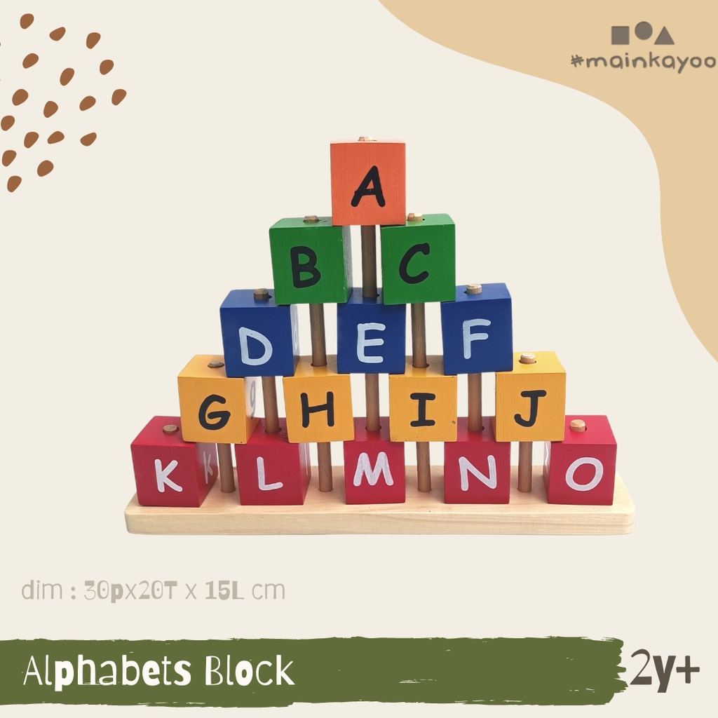 Alphabets Block - Balok Susun Huruf edukasi montessori kayu #mainkayoo