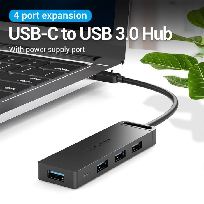 USB Hub Type C Vention with Micro Power for Android Windows Mac TGK