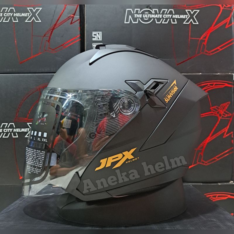 helm jpx nova x solid black doff