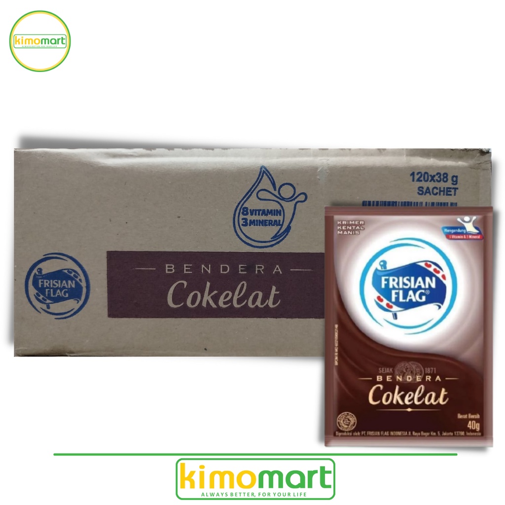 

Kimomart - 1 Karton Susu Kental Manis Rasa Coklat Cap Bendera 40 Gr