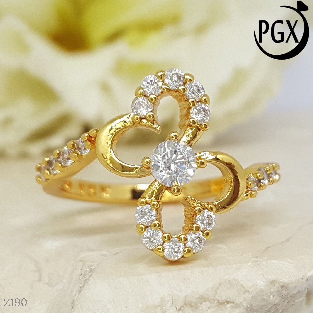 PGX Cincin Xuping Wanita Lapis Emas Aksesoris Perhiasan Fashion Premium - Z190