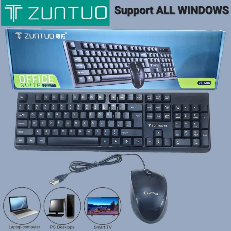 Keyboard Kabel + Mouse Cable USB TYPE ZT-600 Paket Combo Hemat