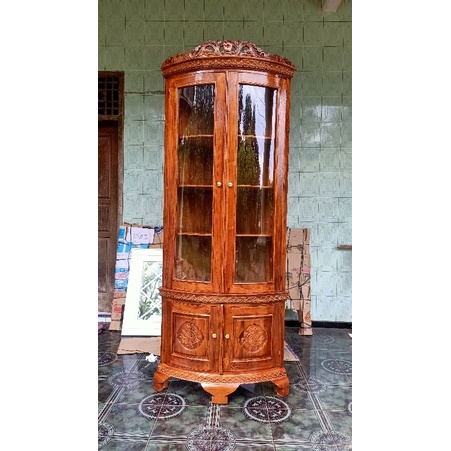 LEMARI SUDUT JATI JEPARA FURNITURE