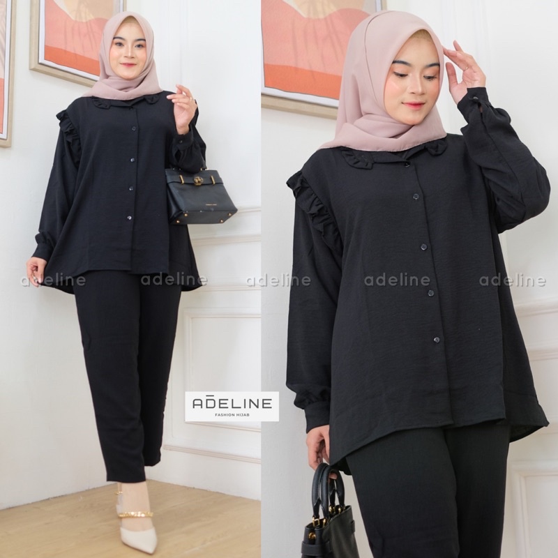 Slimpi Set Ld110 - SetCel Crinkle Airflow One Set Crinkle Jumbo Oversize Setelan Wanita  / R.6 - 326-6591