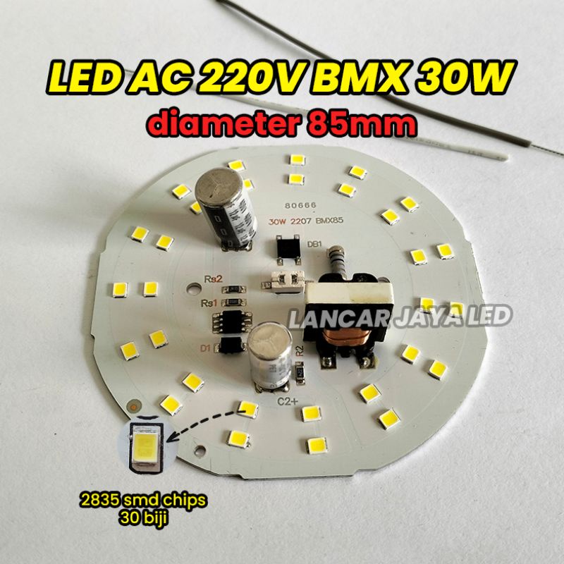 PCB LED AC BMX 30W Sparepart Lampu LED